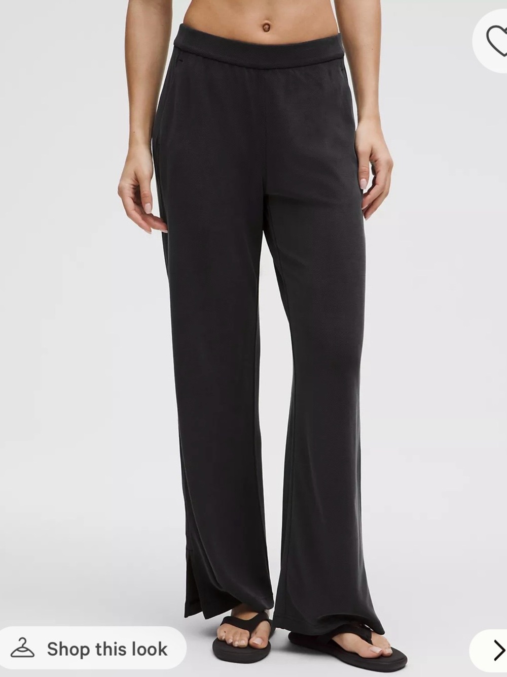 Lululemon Softstreme High Ride Pique Wide Leg Pants size Large in Black